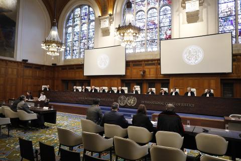 View of the ICJ courtroom