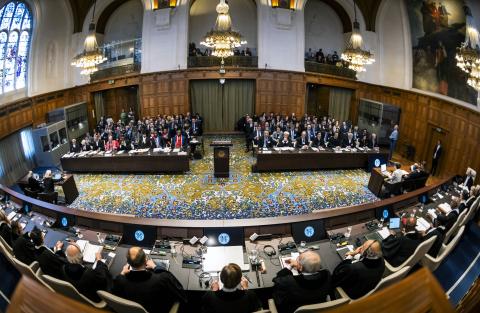 View of the ICJ courtroom 