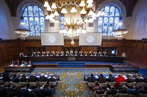 View of the ICJ courtroom 