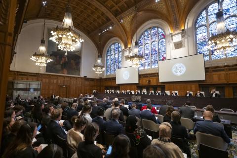 View of the ICJ courtroom 