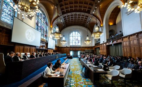 View of the ICJ courtroom