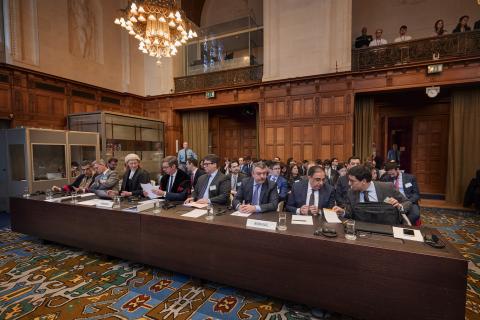 Members of the Delegation of Armenia at the start of the hearings 