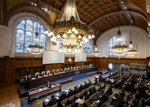 View of the ICJ courtroom on the second day of hearings