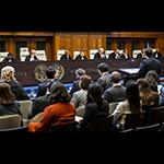 View of the ICJ courtroom at the start of the hearings 