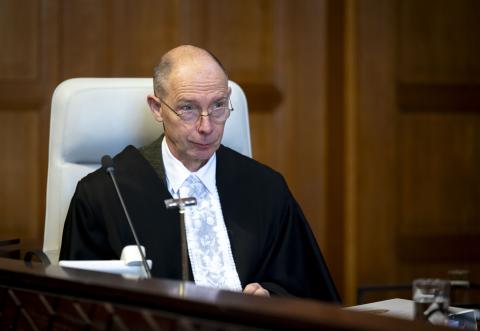 The Registrar of the Court, HE Mr Philippe Gautier, at the start of the hearings  