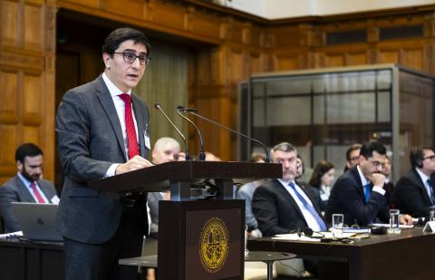 The Agent of Armenia, H.E.  Mr. Yeghishe Kirakosyan, at the opening of the hearings 