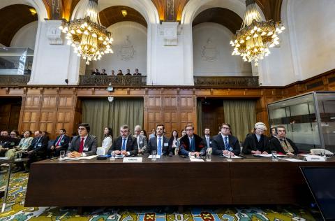 Members of the Delegation of Armenia at the start of the hearings 