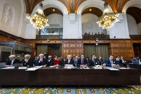 Members of the Delegation of Azerbaijan at the opening of the hearings 