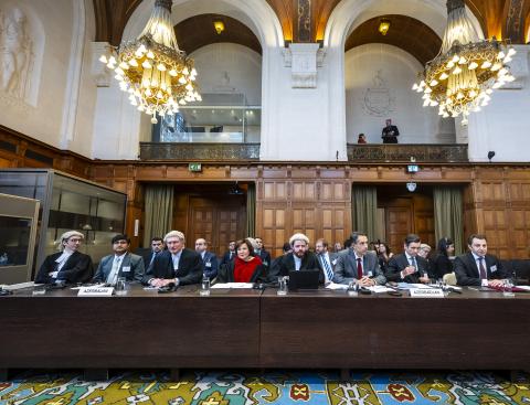 Members of delegation of Azerbaijan on the second day of hearings