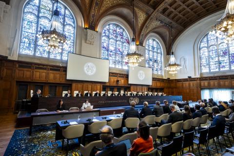 View of the ICJ courtroom 