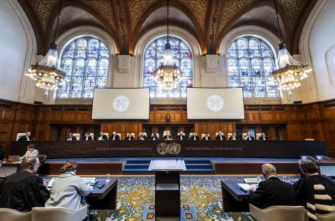 View of the ICJ courtroom