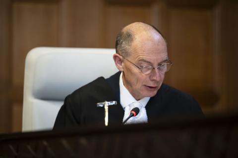 The Registrar of the Court, HE Mr Philippe Gautier, at the start of the hearings