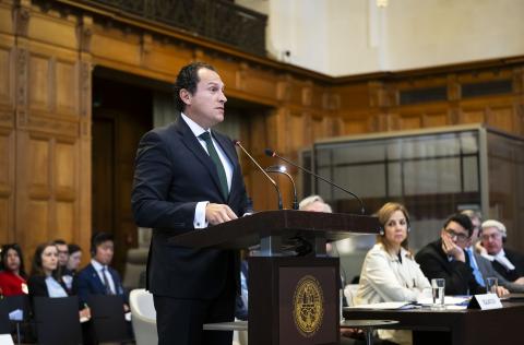 The Agent of Mexico, Mr Alejandro Celorio Alcántara, at the opening of the hearings