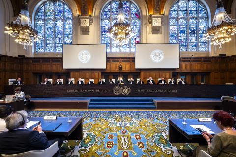 View of the ICJ courtroom 