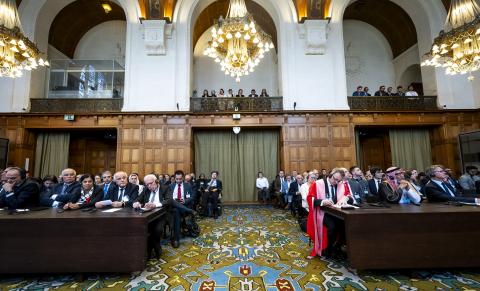 View of the ICJ courtroom 