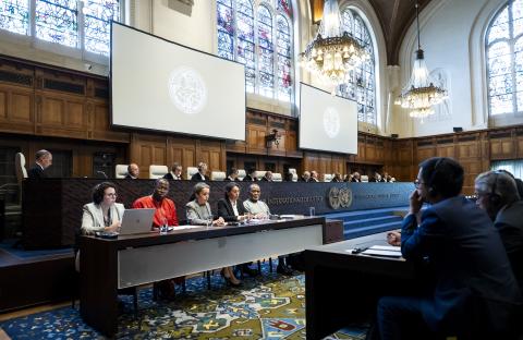 View of the ICJ courtroom