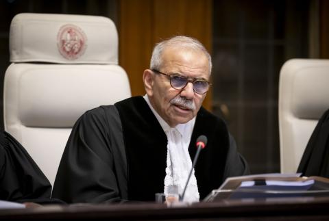 The President of the Court, HE Judge Nawaf Salam, at the start of the hearings 