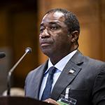 The Agent of Equatorial Guinea, HE Mr Domingo Mba Esono, at the opening of the hearings