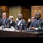 Members of the Delegation of Equatorial Guinea at the opening of the hearings 