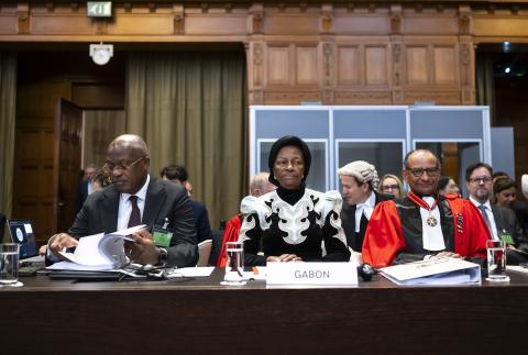 Members of delegation of Gabon on the second day of hearings