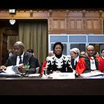 Members of delegation of Gabon on the second day of hearings