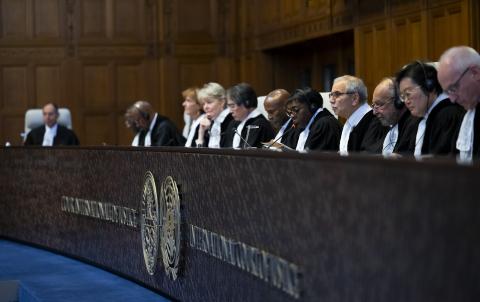 View of the ICJ courtroom 