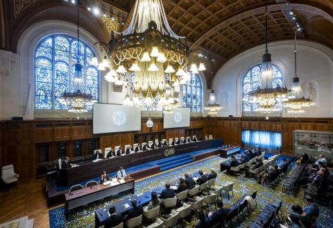 View of the ICJ courtroom 