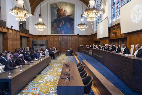 View of the ICJ courtroom View of the ICJ courtroom