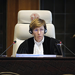 HE Judge Joan E. Donoghue, President of the Court, on the second day of the hearings.