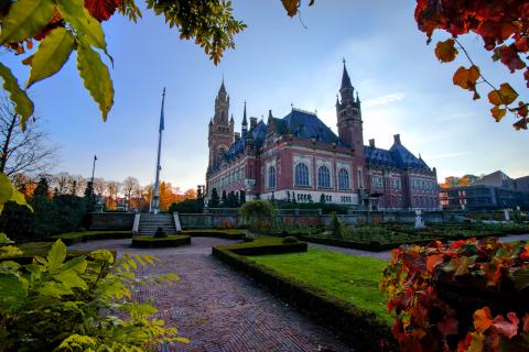 Outside view of the Peace Palace in The Hague, the seat of the ICJ 