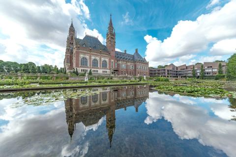 Outside view of the Peace Palace in The Hague, the Netherlands
